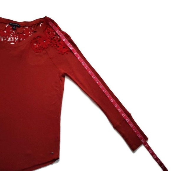 American Eagle Outfitters Women’s Lace Crochet Shoulder Thermal Shirt Top S/P - Picture 10 of 16